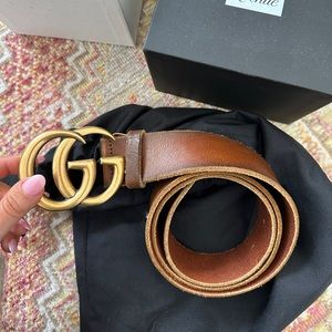 Authentic Gucci Marmont belt in brown